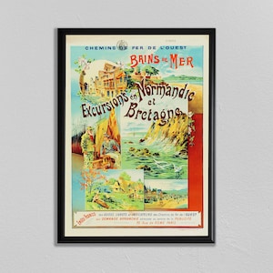 Normandía impresión, Bretaña arte, pared de la playa, Normandía, France Wall Art, 8x10, 12x16, 16x20, 18x24, 24x36