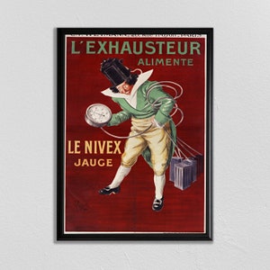 Paris Wall Art, Vintage French Poster, Leonetto Cappiello, L&#39;Exhausteur alimente, Vintage Advertisement, Literary Poster, Library Poster