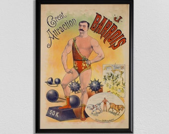 Cartel de culturismo, gimnasio de arte, arnold schwarzenegger arte, cartel motivacional, cartel de fitness, cartel de circo vintage