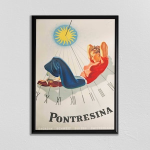 Swiss Travel Art, Switzerland Ski Poster, Sports Retro Decor, Pontresina, Suisse, Europe European Travel, Zermatt, Skiing Poster
