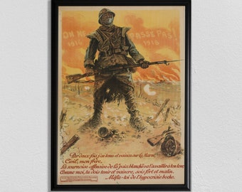French Propaganda War Poster: Vintage Paris Wall Art