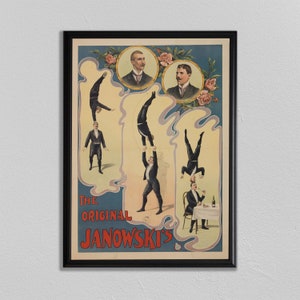 acrobat print, Circus Poster, cariggios, Circus Decor, wall art, Vintage Circus Poster, home decor, Circus Poster Print
