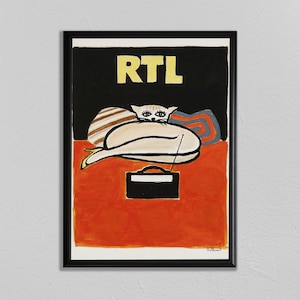 Impresión del gato, impresión francés vintage, cartel del animal, cartel del gato, arte de la pared francesa