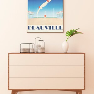 Deauville Art Deco Poster, Art Deco Print Swimming Poster Kodak Poster, Beach Poster, Swimming Art, Interior Design, Home Decor image 2