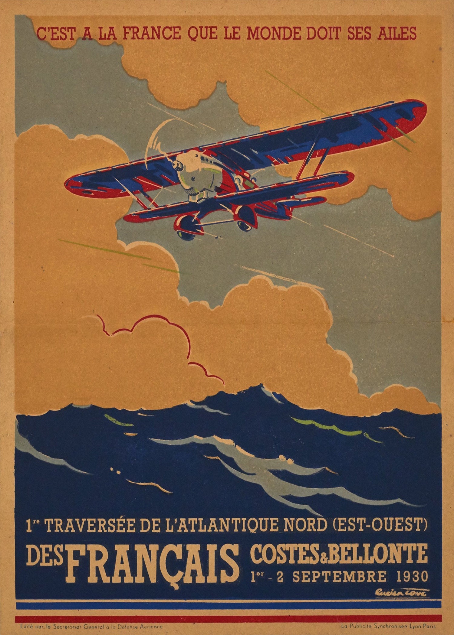 Affiche Vintage Aviation Baléares - Poster Haute Qualité 40x60cm - Décoration Rétro
