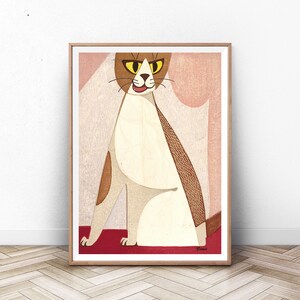 Cat Art Print, Japan Wood Block Japanese art print art home decor wall art print antique prints japan poster japanese decor asian deco