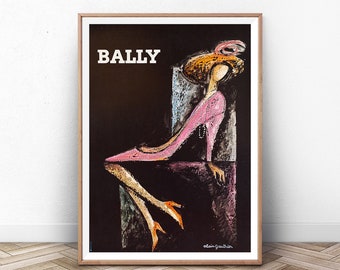 Vintage French Vogue Art Print, Bally Shoe Poster, Paris Wall Decor