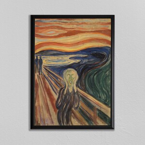 Edvard Munch Print, The Scream Print, Edvard Munch The Scream Print, The Scream Poster, famous paintings