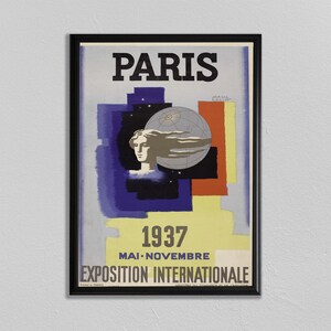 France Art Print, Paris Wall Art, Vintage French Poster Print, Exhibition Poster, French Wall Art, Home Decor, Interior Design