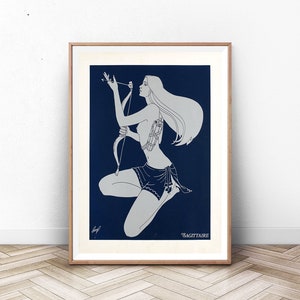 Sagittarius Sign Astrology Print, Constellation Stars, Astronomy Art, Astrology Print, Baby Shower Gift, Astrology Gift, Zodiac Art Print