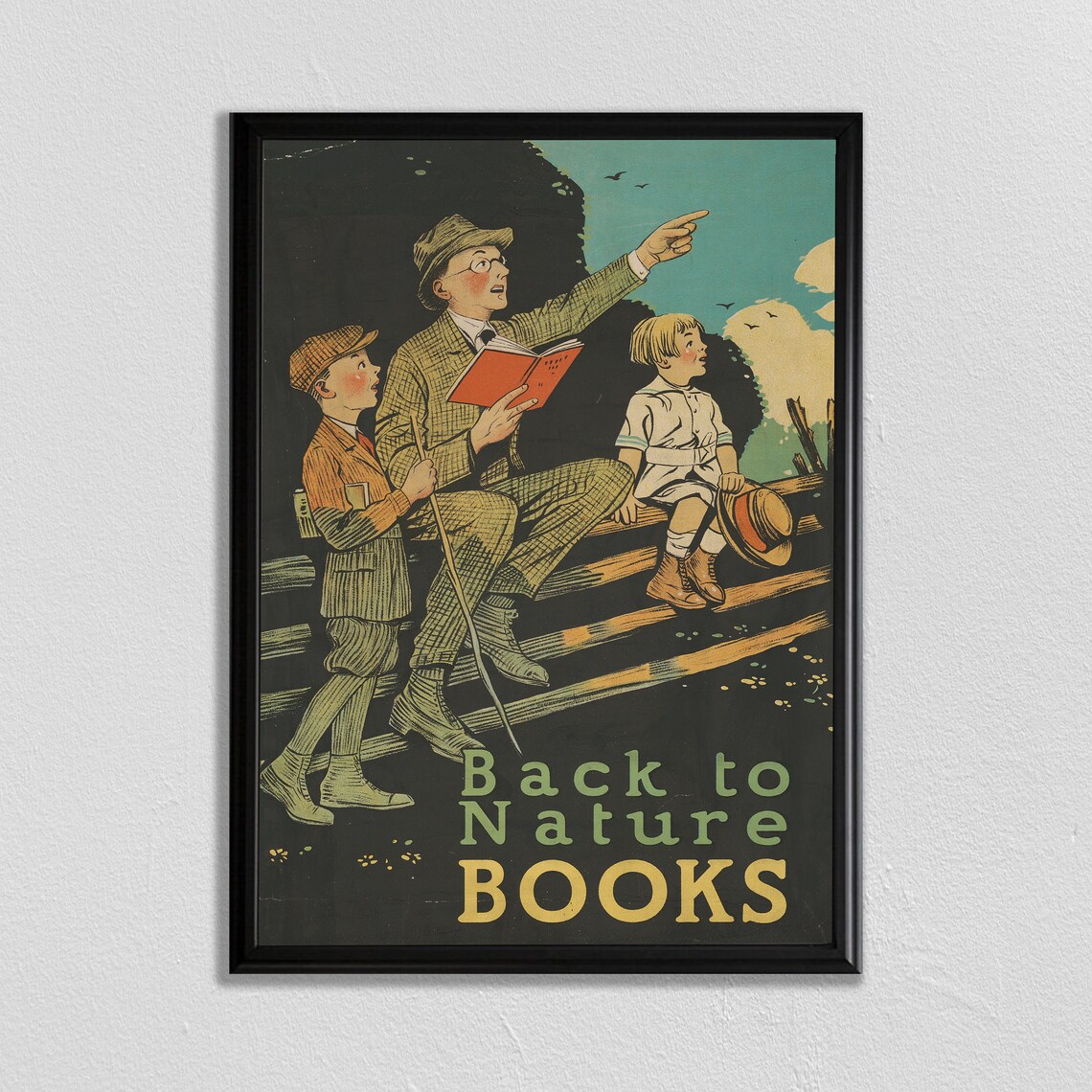 Printable Art Back to Nature Books Vintage Poster Print - Etsy