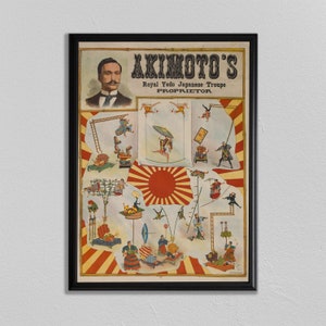 Circo de Japón, Cartel de Circo, Arte Akimoto, Decoración de Circo, Cartel Animal, Cartel de Circo Vintage, Japonés, japon