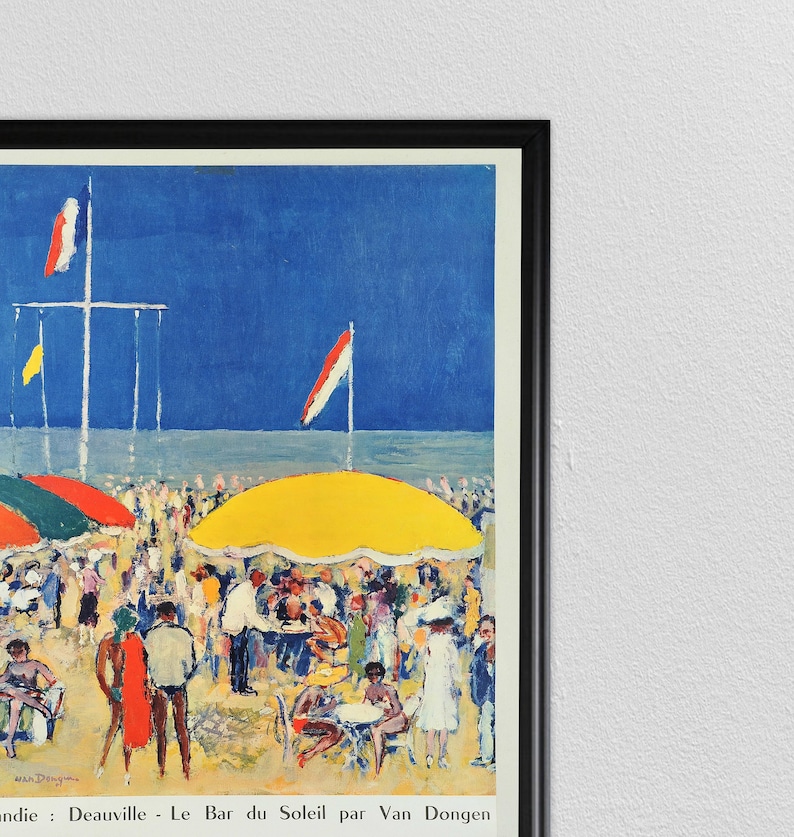 Cartel de Viaje de Francia, Arte de la Pared de París, Impresión de la Riviera Francesa, Impresión de Francia, Normandía, La Plage, Vintage Travel, Arte de la pared de la playa imagen 2