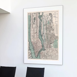 ニューヨーク市地図プリント、ヴィンテージ地図アート、アンティーク地図、ニューヨーク市地図、ニューヨーク壁アート、ニューヨーク市アート、ギフトアイデア、地図作成、ニューヨークポスター、