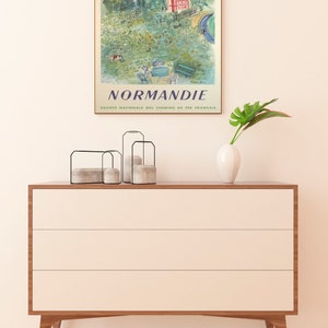 Cartel de Normandía, cartel de viaje de Francia, impresión de París, arte de la pared de París, impresión de la Riviera francesa, impresión de Francia, arte de pared moderno, Affiche imagen 2