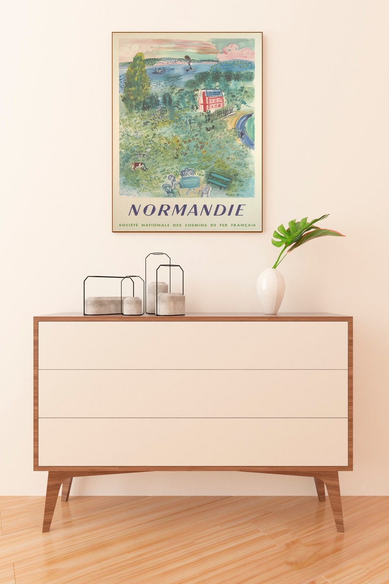 Cartel de Normandía, cartel de viaje de Francia, impresión de París, arte de la pared de París, impresión de la Riviera francesa, impresión de Francia, arte de pared moderno, Affiche imagen 2