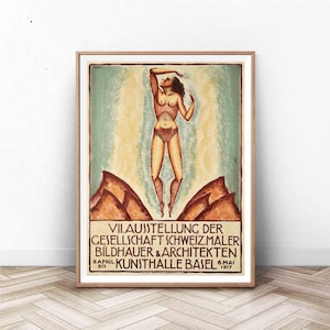 Exhibition Poster | Museum Poster | Vintage Poster | a vintage art museum exhibition poster for Swiss artwork