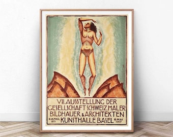 Zwitserse kunsttentoonstelling vintage poster | Museumkunstafdruk
