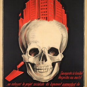 Skull Art, War Propaganda Poster, Nuclear Art, Political Poster, Skeleton Art Work, Nuclear Explosion Art image 3