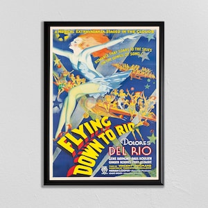 Flying Down to Rio Vintage Movie Poster: Retro Travel Art