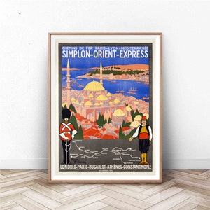 Orient Express / Vintage Paris Wall Art / Cartel de viajes y turismo