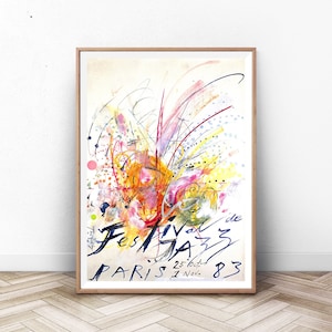 Modernes abstraktes Museum Poster, Ausstellungsdruck, Zeitgenössische Kunst, Museum Poster, Wandkunst, französisches Poster, Paris Print