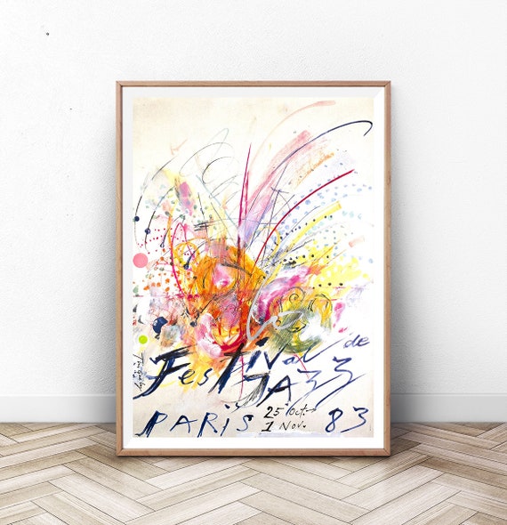 Modern Abstract Museum Poster: Paris Jazz Festival Exhibition Print