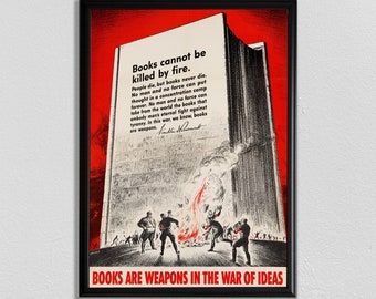 Cartel del libro, cartel de la cita, impresión de la literatura, impresión del póster de la vendimia, impresión de la lectura, cita imprimible, cartel de la propaganda de la guerra, cita literaria