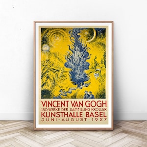Vincent van Gogh Museum tentoonstelling Poster Print, van Gogh poster, zonnebloem schilderij, klassieke schilderkunst, Monet artwork, decor van het huis