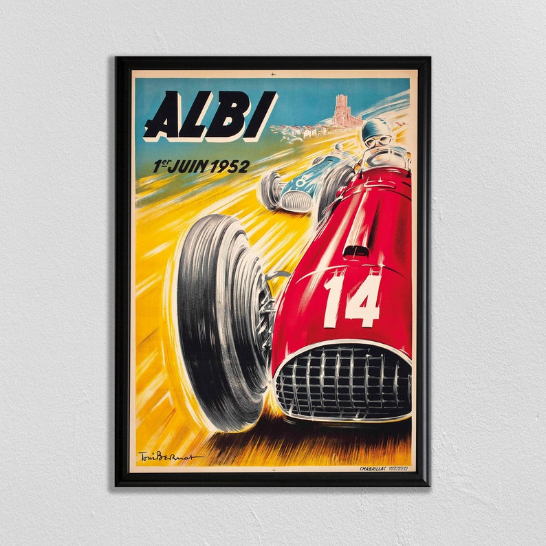 Vintage 1952 Porsche International Motor Racing Poster A3 Print