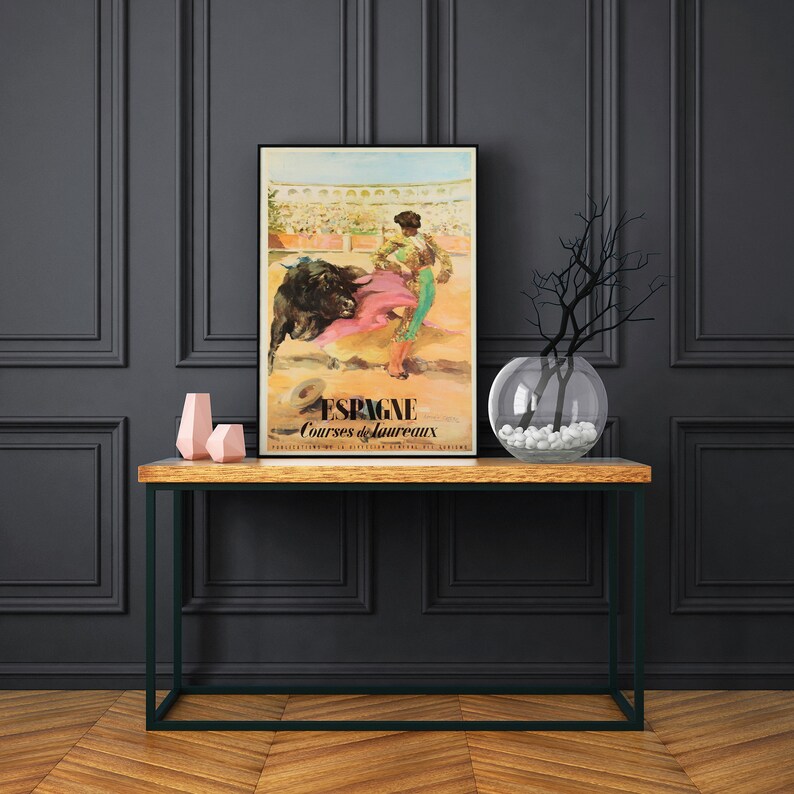 Vintage Bullfighting Art Print: Spain Tourism Poster image 3