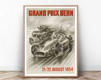 Vintage Grand Prix Racing Poster: Monaco Car Art Print