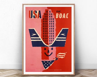 Vintage USA Reiseplakat: Adler-Druck, amerikanische propagandistische Kunst
