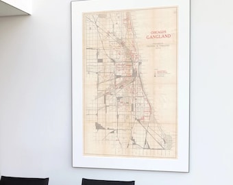 Chicago Gangland Map Print: Vintage Chicago Illinois Art