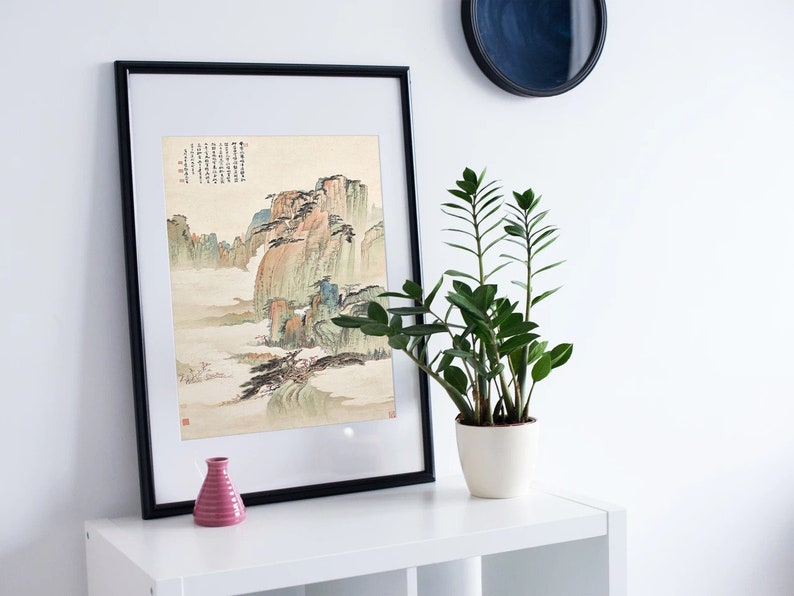 china art chinese painting asian decor home wall art decor gift japan print minimalist vintage antique mountain