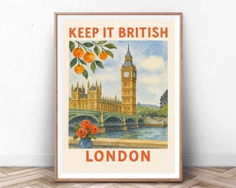 Big Ben Watercolor Art Print: London Travel Souvenir