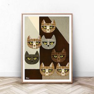 Cat Art Print, Japan Wood Block Japanese art print art home decor wall art print antique prints japan poster japanese decor asian deco