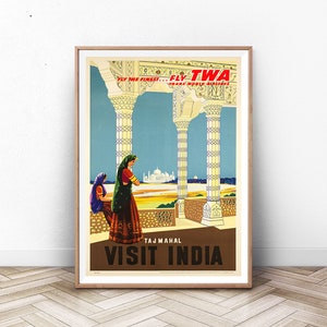 INDIA TRAVEL POSTER: India Poster, Poster of India, Vintage Travel Poster, Vintage Advertisement, Tourism Poster, Buddhism Art, India Art