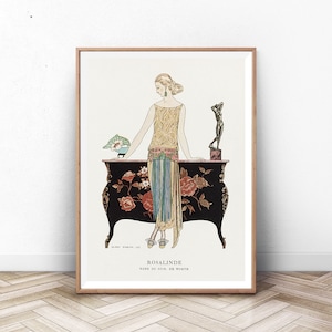 george barbier print, fashion illustration, home decor, paris wall art, vintage, girls room