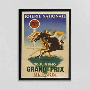 Cartel de carreras de caballos, cartel derby, arte de caballos, regalo amante del caballo, cartel de carreras de caballos vintage, arte belmont stakes