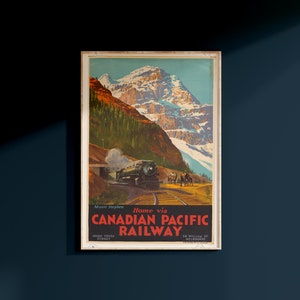 Cartel de tren de Canada Pacific Railway, arte de tren, cartel de tren, cartel de Canadá vintage, arte de viaje imagen 2