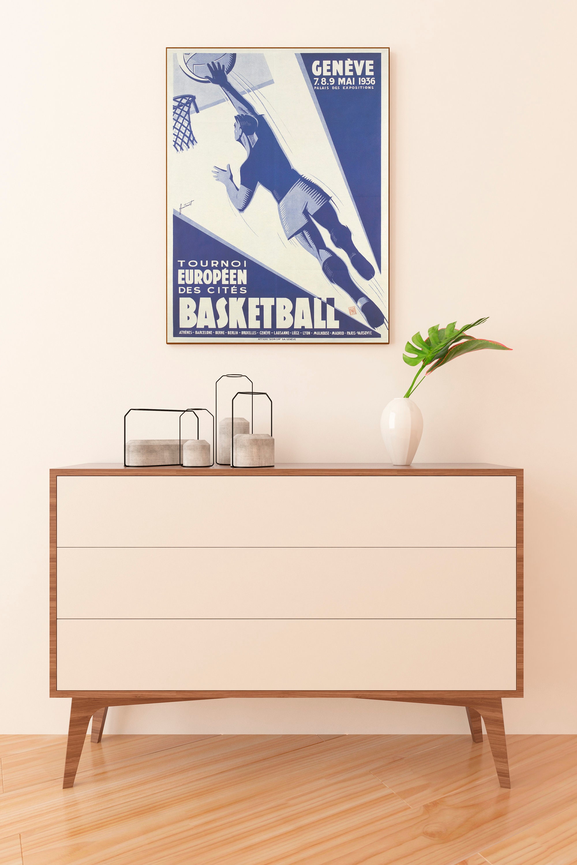 Photo de presse vintage Basketball, Européens 1991, la France