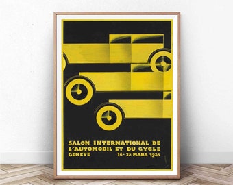 Vintage Grand Prix Poster | Car Print | Racing Art | Monaco | auto show