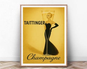 Art Deco Champagne de Paris Poster: Vintage Parisian Nightlife Print