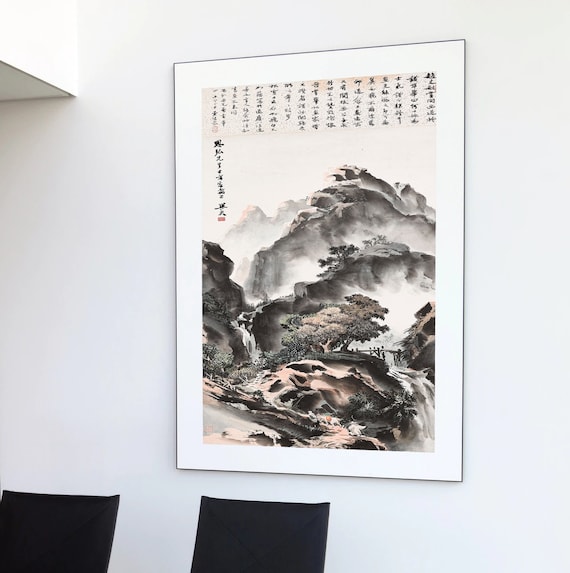 Yooyu Impression sur Toile Paysage Chinois Montagne