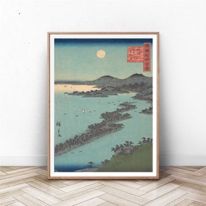 Japanese Art | Japanese Vintage Woodblock Print | ukiyo-e art | Japan Wall Art | Home Decor | Giclee | Moonlight River