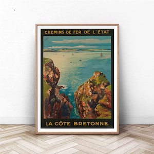 La Cote Bretonne Poster | France Wall Art | Paris Print | Vintage Wall Art | France Travel Poster