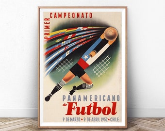 affiche de football vintage, Futbol Art, Soccer Art Print, Sports Gift, Sports Decor, Soccer Print