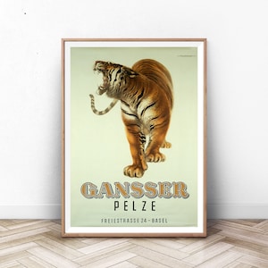 Circus Poster, Art, Circus Decor, Nursery Art, Vintage Circus Poster, Retro Circus Art, Tiger Print, Tiger Art