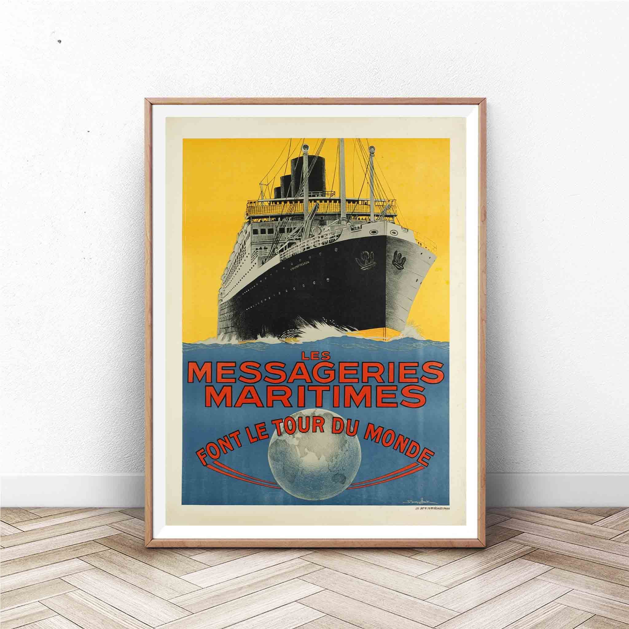 ヴィンテージクルーズ船ポスター：航海旅行アートプリント - Etsy 日本